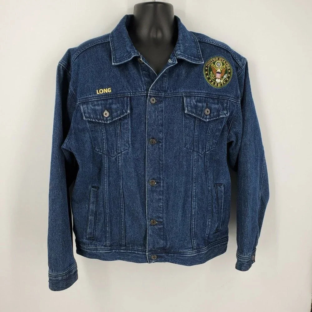 Danbury Mint The‎ Personalized Men’s U.S. Army Denim Jacket "Long" Size XL